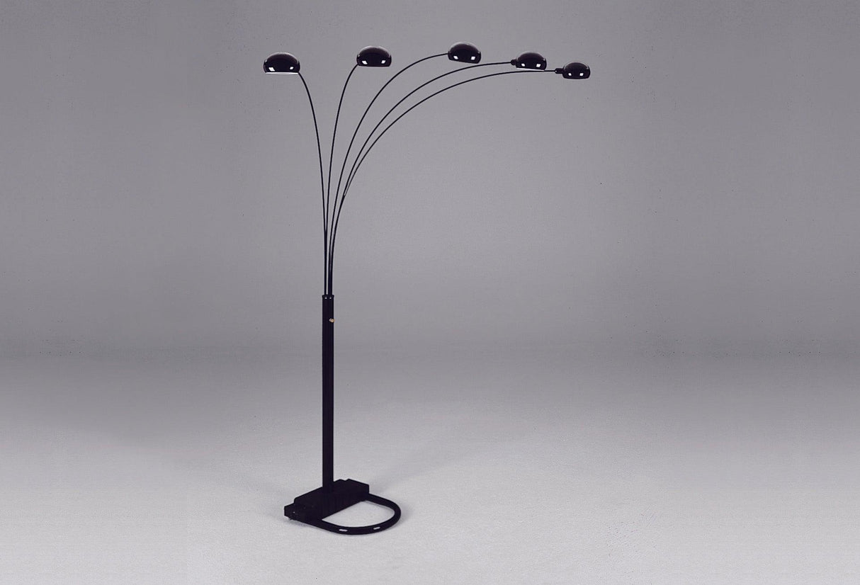 Peacock Arc Black 82" Floor Lamp by Crown Mark at Eve Furniture