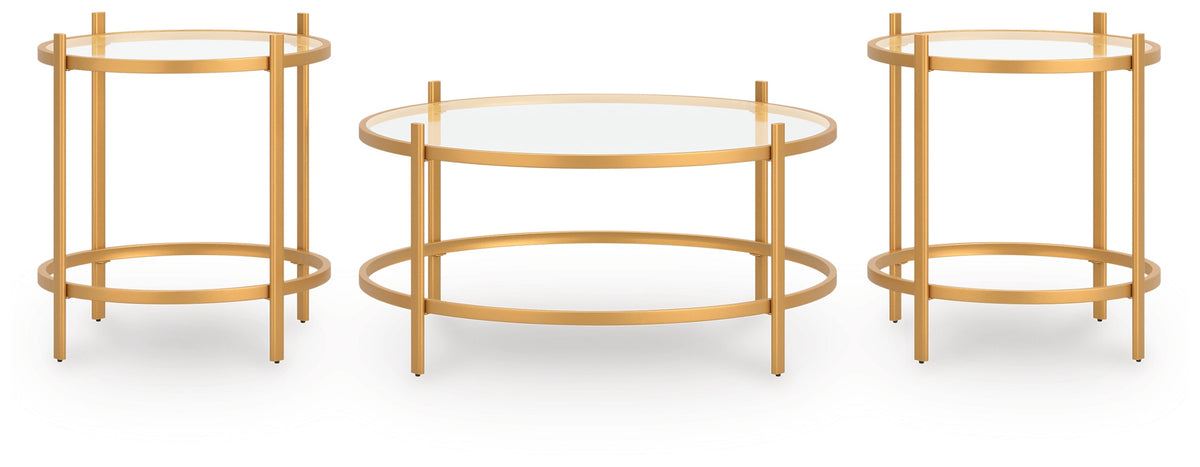 Pearlox Gold Table (Set of 3) by Ashley at Eve Furniture