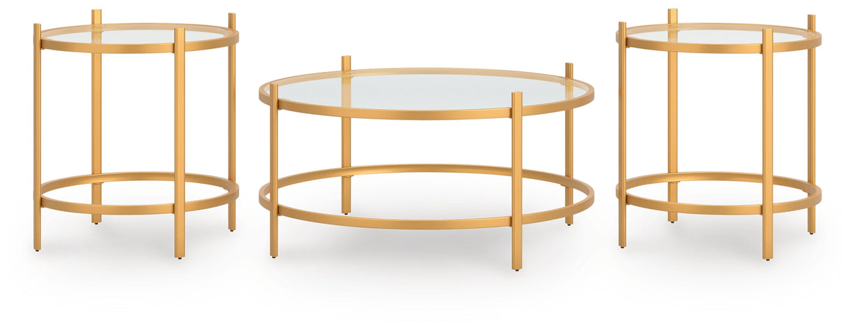 Pearlox Gold Table (Set of 3) by Ashley at Eve Furniture