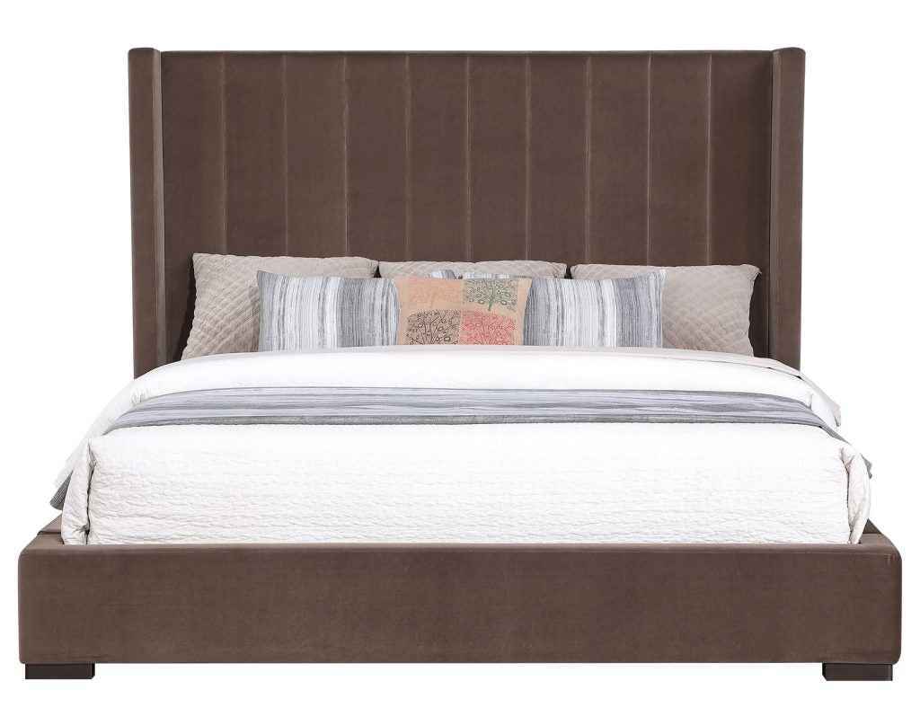 Pearson Chocolate Velvet King Bed by Steve Silver at Eve Furniture