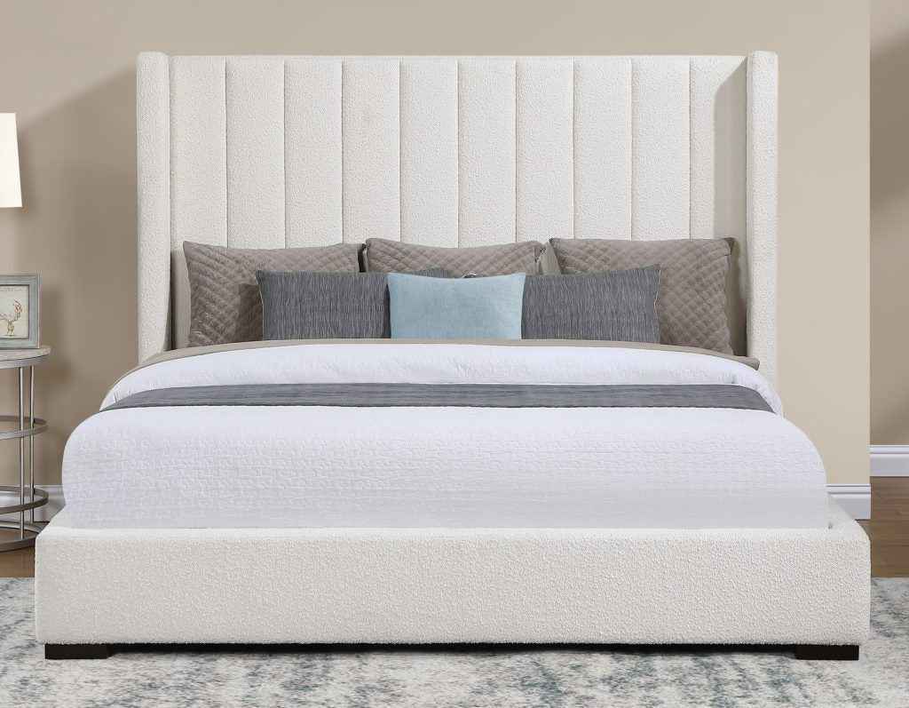 Pearson Cream Velvet Queen Bed by Steve Silver at Eve Furniture