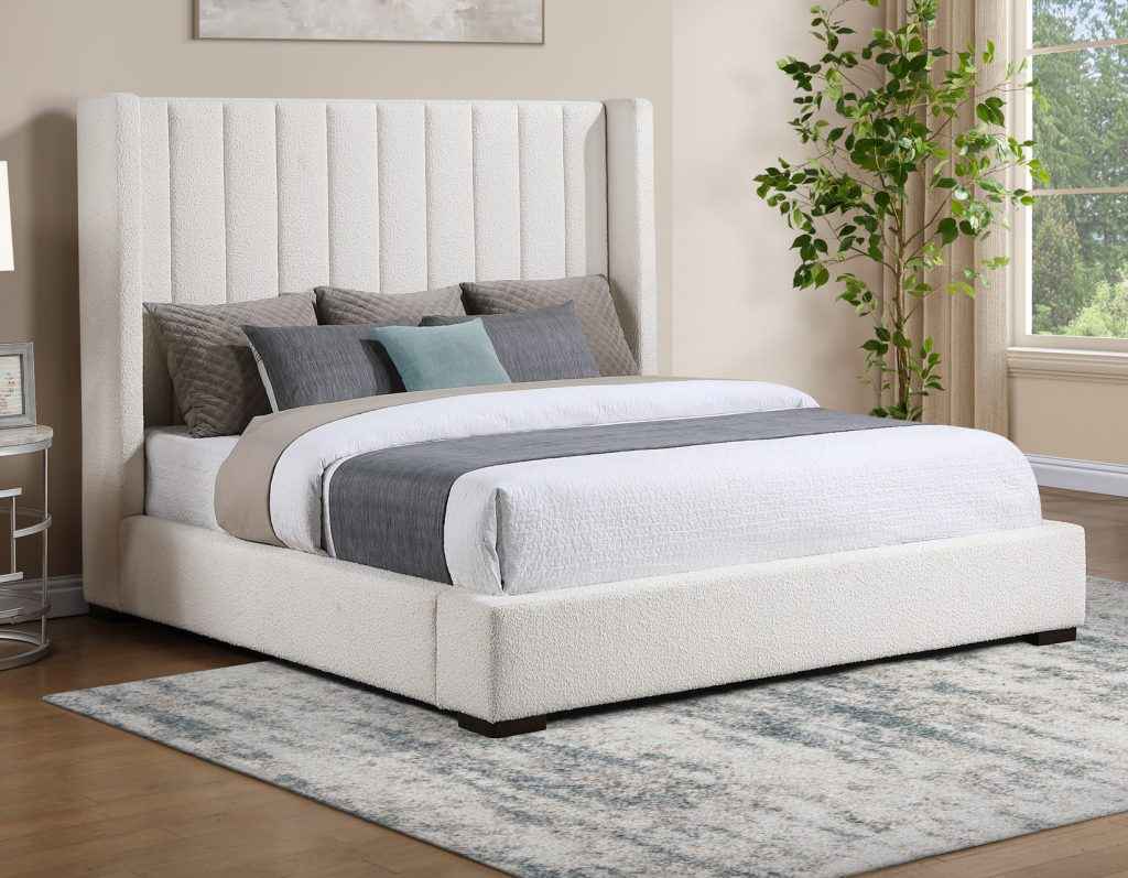 Pearson Cream Velvet Queen Bed by Steve Silver at Eve Furniture