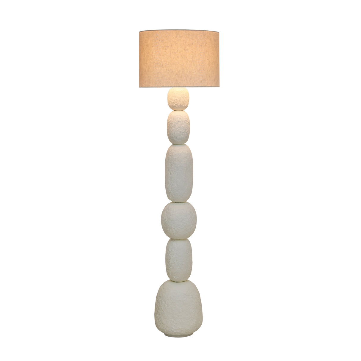 Pebble Cream Papier Mache Floor Lamp by TOV Furniture at Eve Furniture