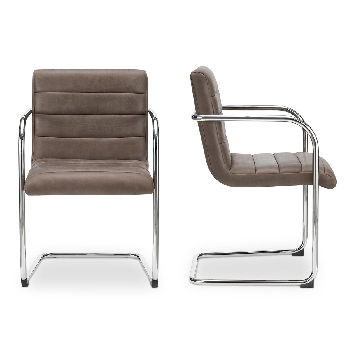 Pedro Dark Brown Leather Dining Chair (Set of 2) by MOES at Eve Furniture