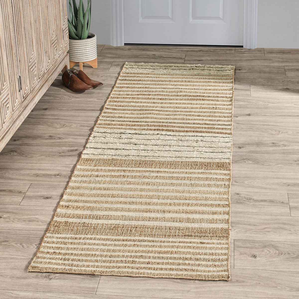 Pego Stripe Natural Multi Rug by Classic Home at Eve Furniture