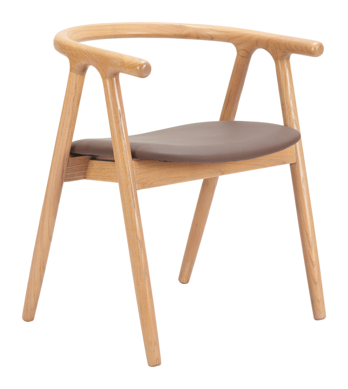 Peker Brown & Natural Dining Chair (Set of 2) by Zuomod at Eve Furniture