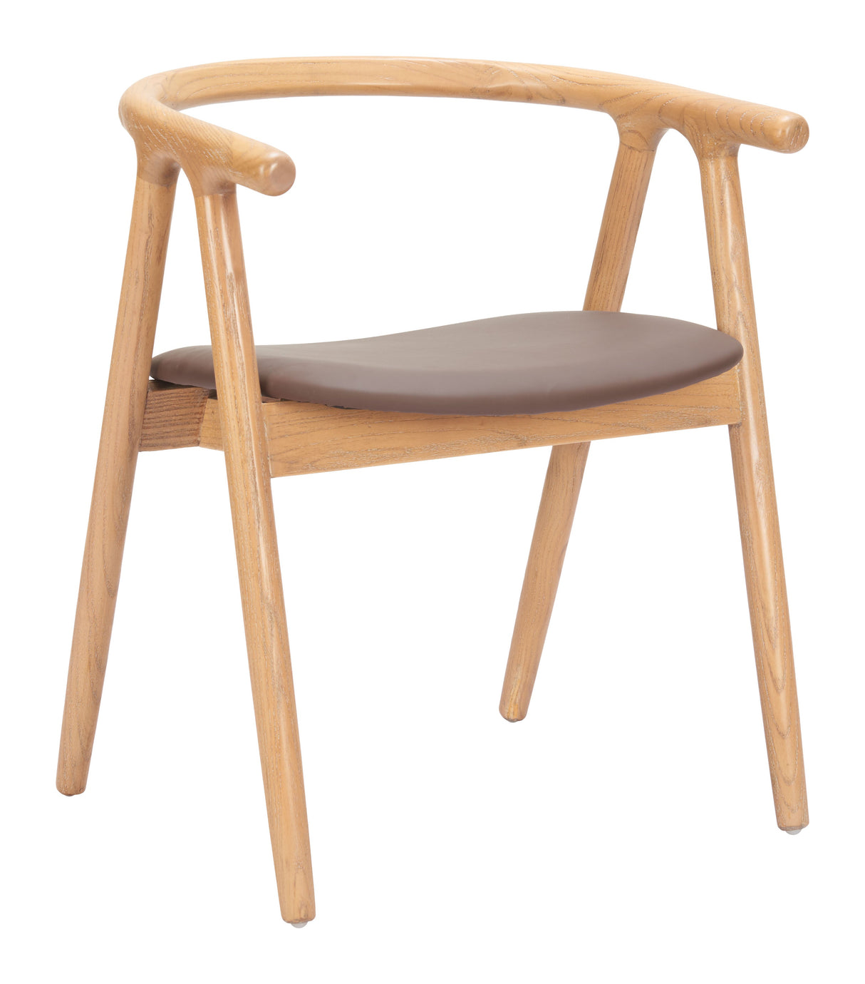 Peker Brown & Natural Dining Chair (Set of 2) by Zuomod at Eve Furniture