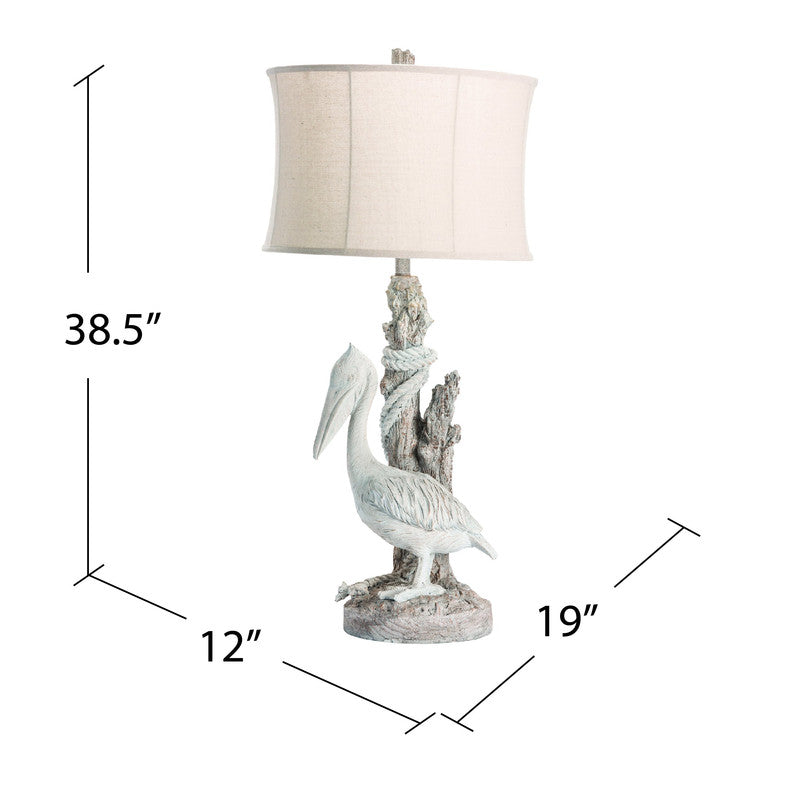 Pelican White Table Lamp by Crestview at Eve Furniture
