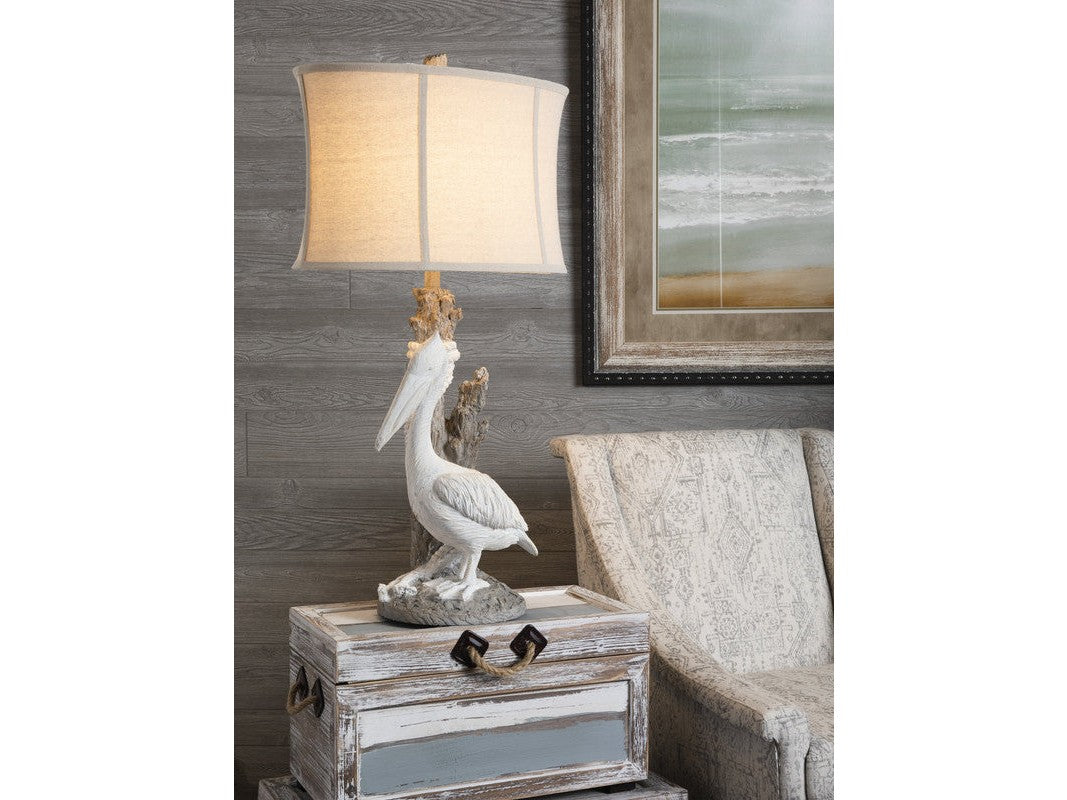 Pelican White Table Lamp by Crestview at Eve Furniture