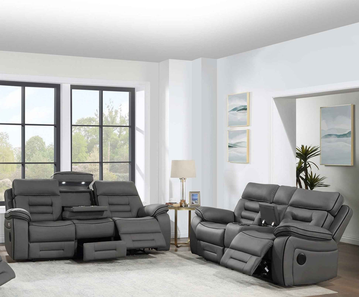 Pelin Gray Power Reclining Sofa & Loveseat
