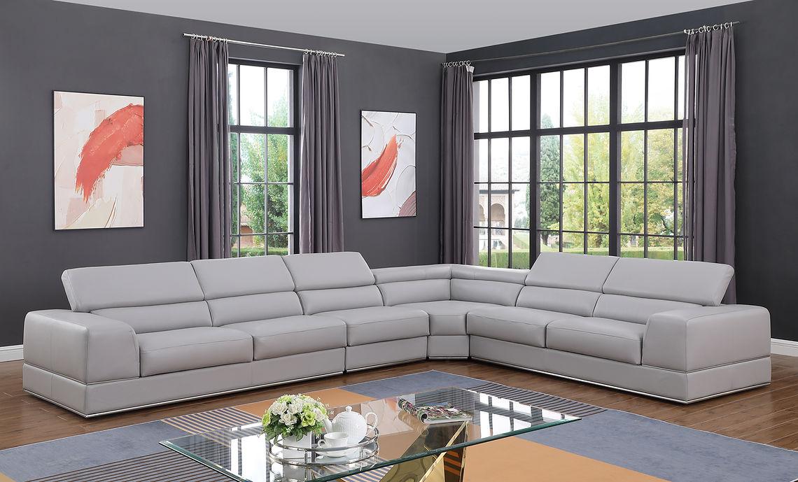 Pella Light Grey Sectional by New Era Innovations at Eve Furniture