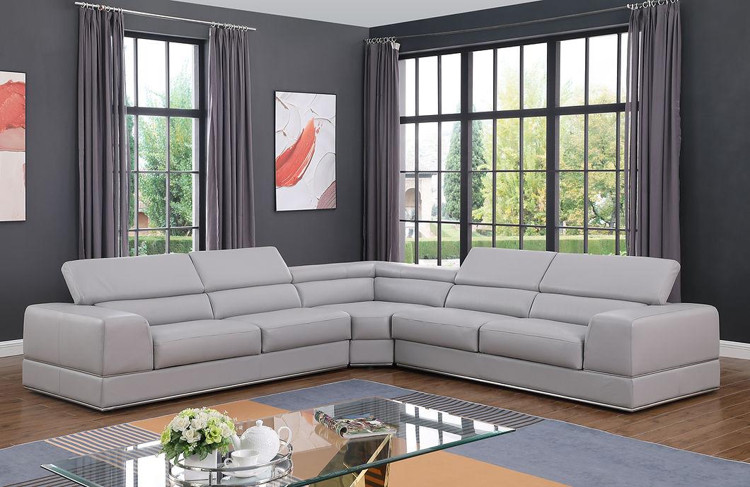 Pella Light Grey Sectional by New Era Innovations at Eve Furniture