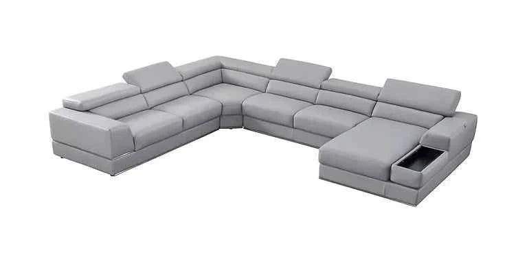 Pella LT. Grey Right Arm Facing (RAF) Power Reclining Sectional by New Era Innovations at Eve Furniture