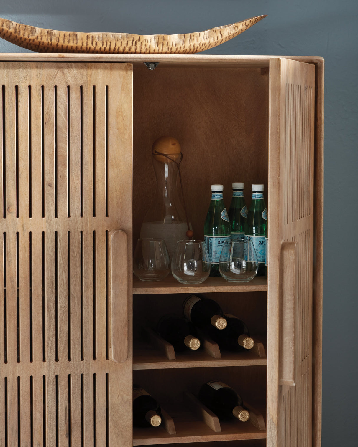 Pellamour Natural Brown Bar Cabinet by Ashley at Eve Furniture