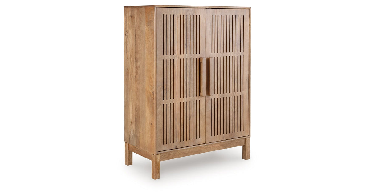 Pellamour Natural Brown Bar Cabinet by Ashley at Eve Furniture