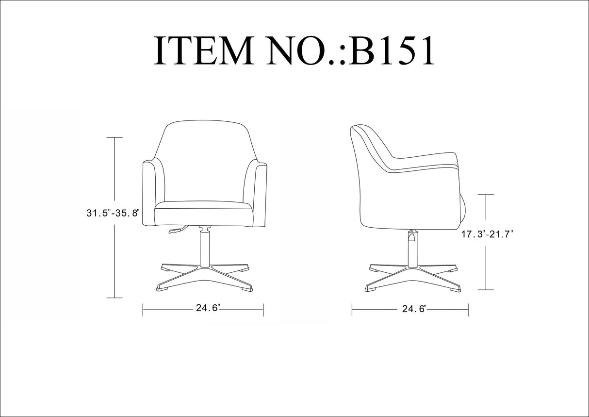 Pelo Adjustable Height Swivel Accent Chair in Orange and Polished Chrome (set of 2) by Manhattan Comfort at Eve Furniture