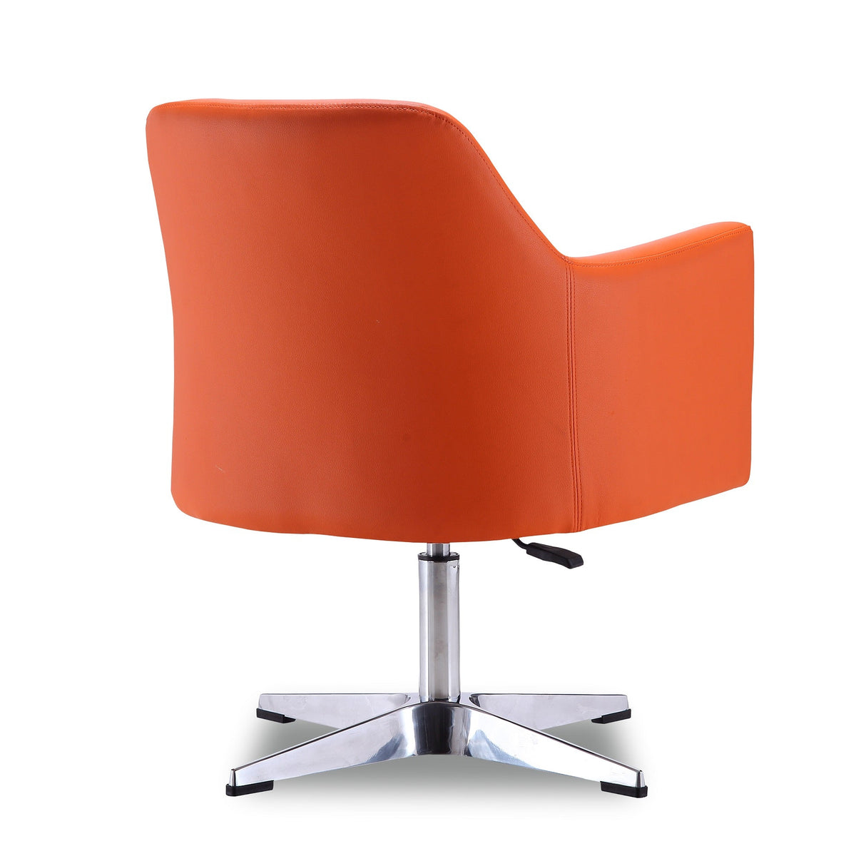 Pelo Adjustable Height Swivel Accent Chair in Orange and Polished Chrome (set of 2) by Manhattan Comfort at Eve Furniture