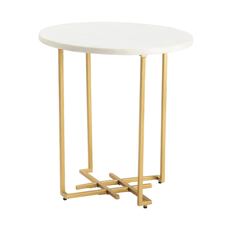 Pembroke Gold/White End Table by Crestview at Eve Furniture