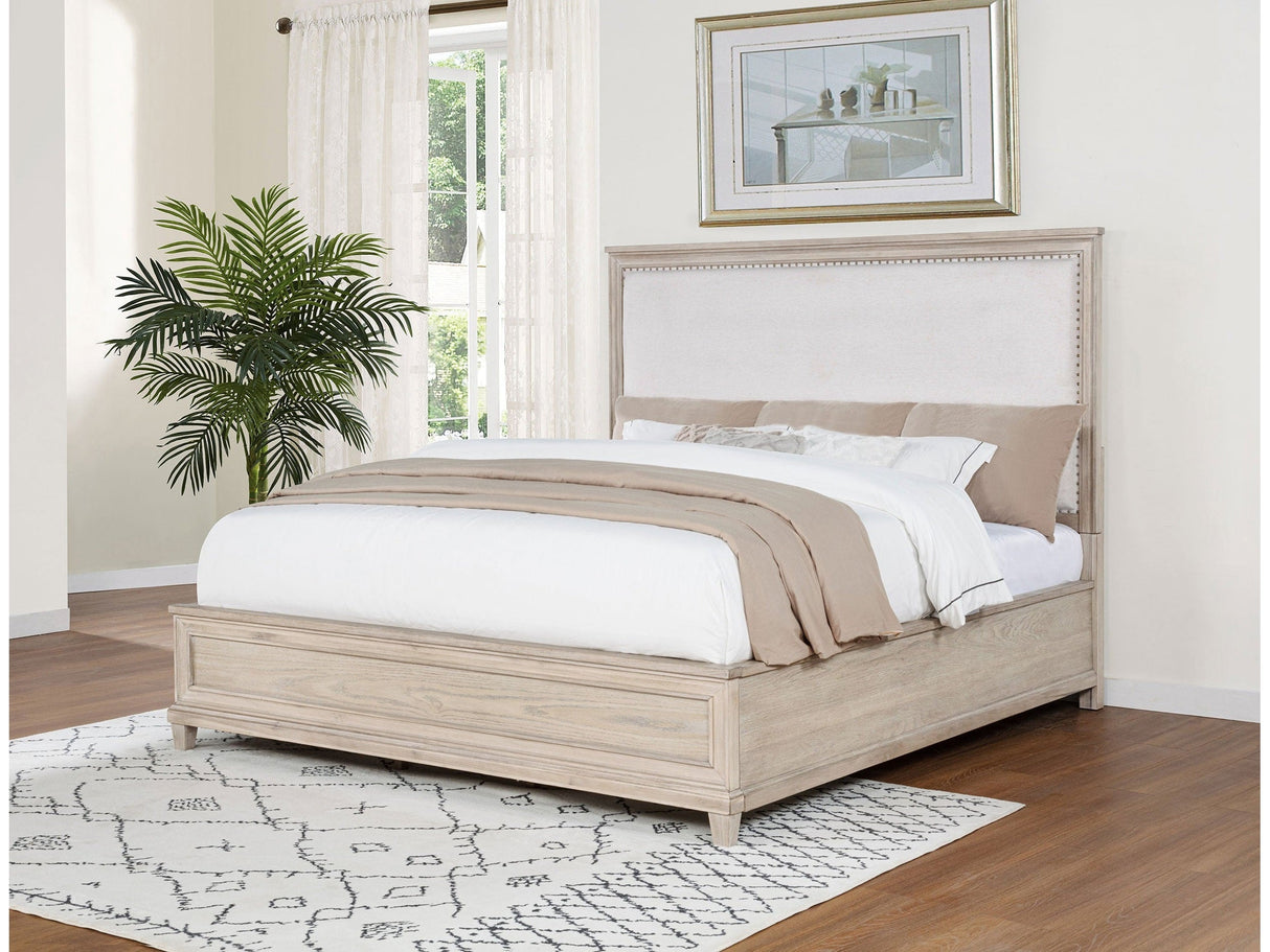 Pembroke Washed Oak 66-inch Eastern King Panel Bed by Coaster at Eve Furniture