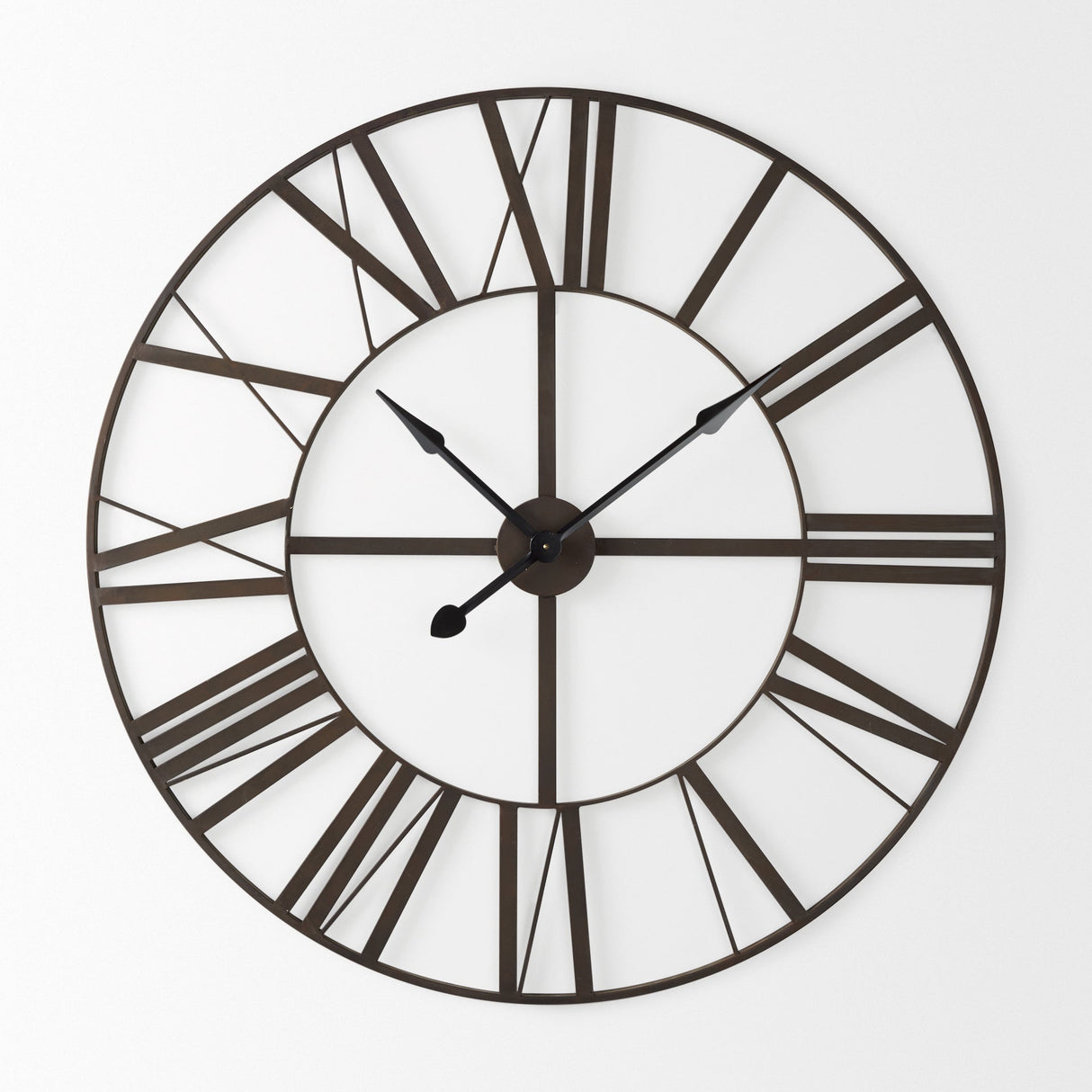 Pender Black Iron Round Wall Clock by Mercana at Eve Furniture