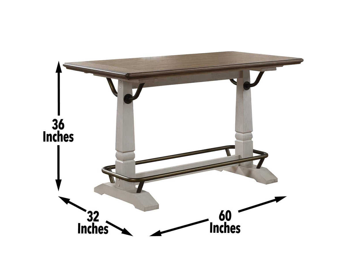 Pendleton Ivory/Honey Oak Counter Height Dining Set by Steve Silver at Eve Furniture