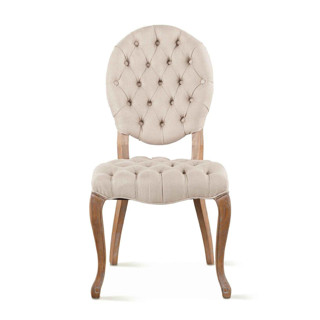 Penelope 21" Dining Chair in Beige Linen with Napoleon Legs, Set of 2 by Home Trends & Design at Eve Furniture