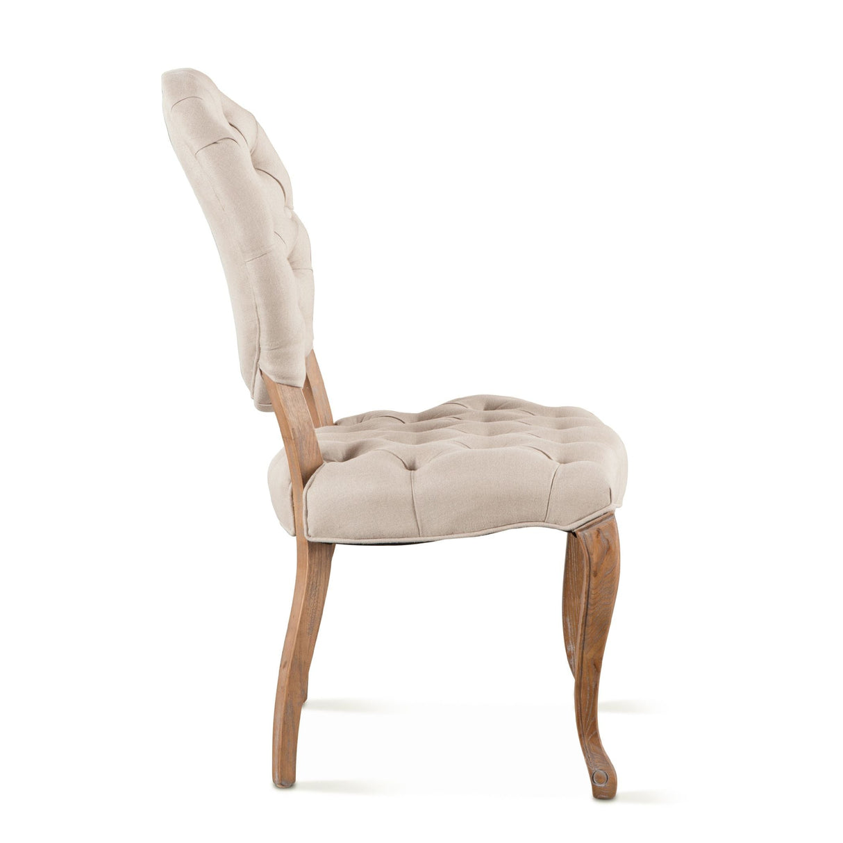 Penelope 21" Dining Chair in Beige Linen with Napoleon Legs, Set of 2 by Home Trends & Design at Eve Furniture