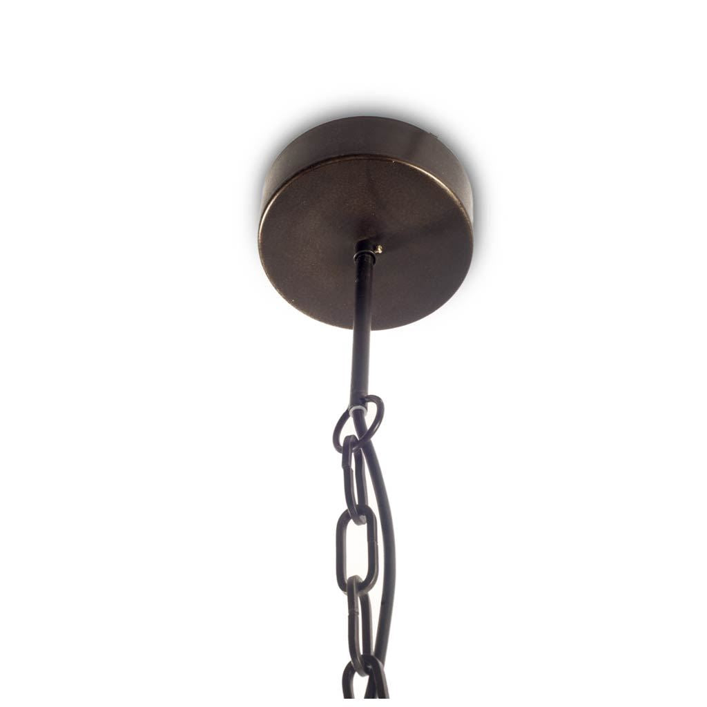 Penhill Black and Wooden Three Bulb Chandelier by Mercana at Eve Furniture