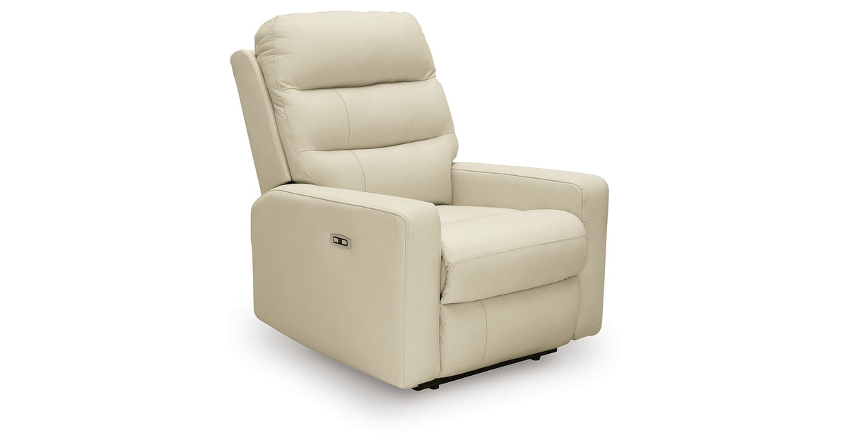 Pennacle Pier Canvas Power Recliner by Ashley at Eve Furniture