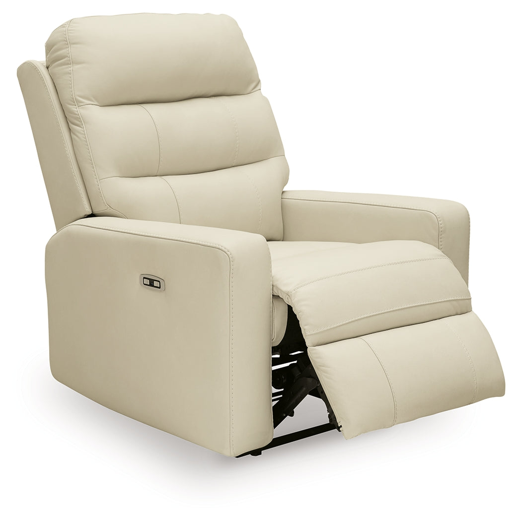 Pennacle Pier Canvas Power Recliner by Ashley at Eve Furniture