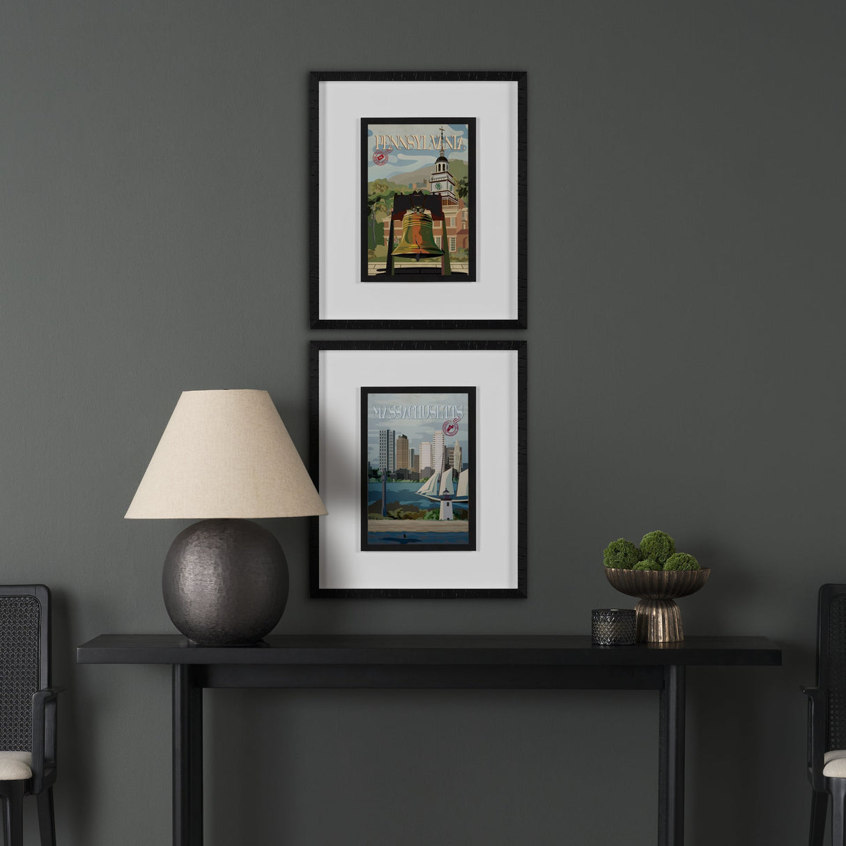 Pennsylvania Go USA (M) by Mercana Studio a Framed Art Print Matted under Glass by Mercana at Eve Furniture