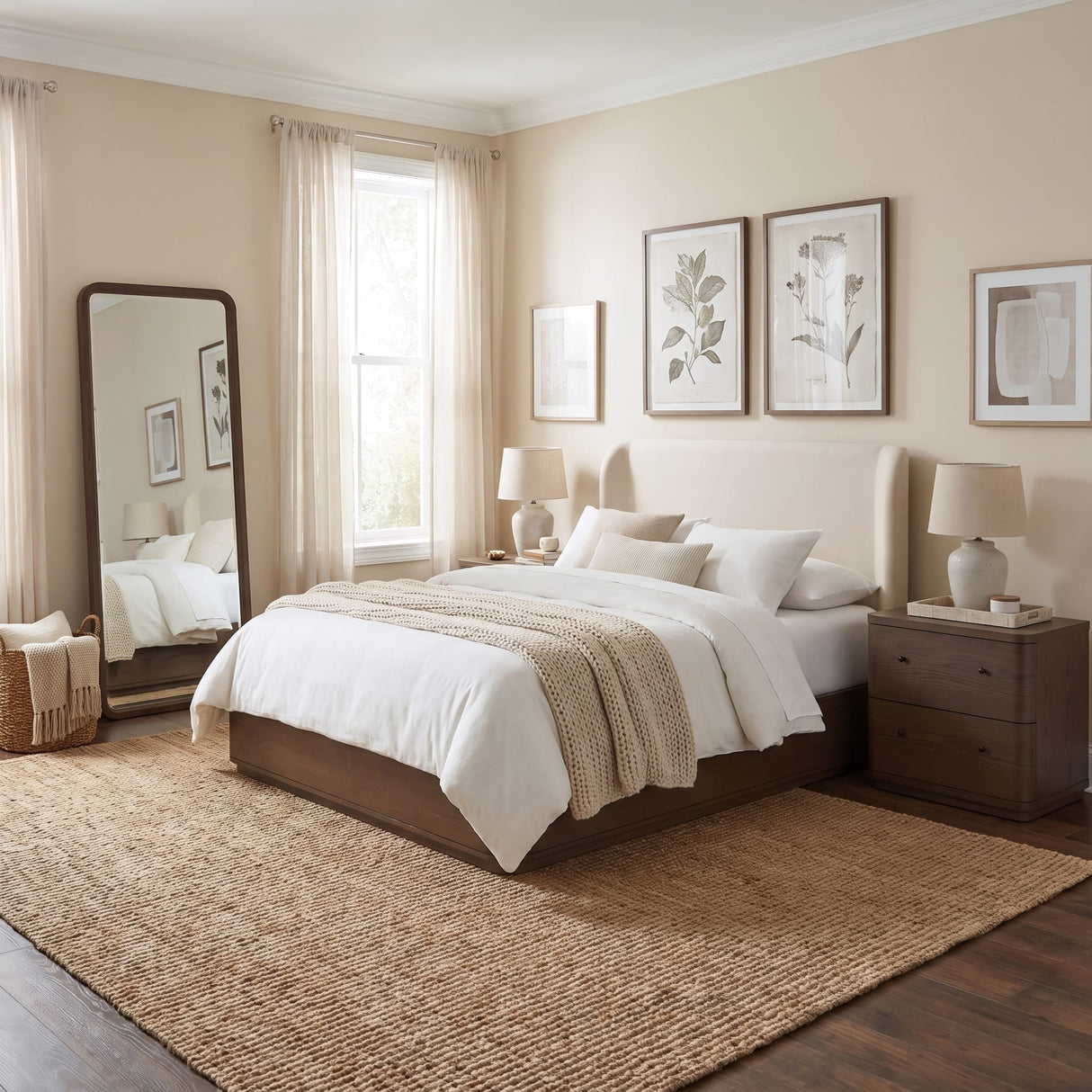 Penny Chocolate Mousse Floor Mirror by Modus Furniture at Eve Furniture