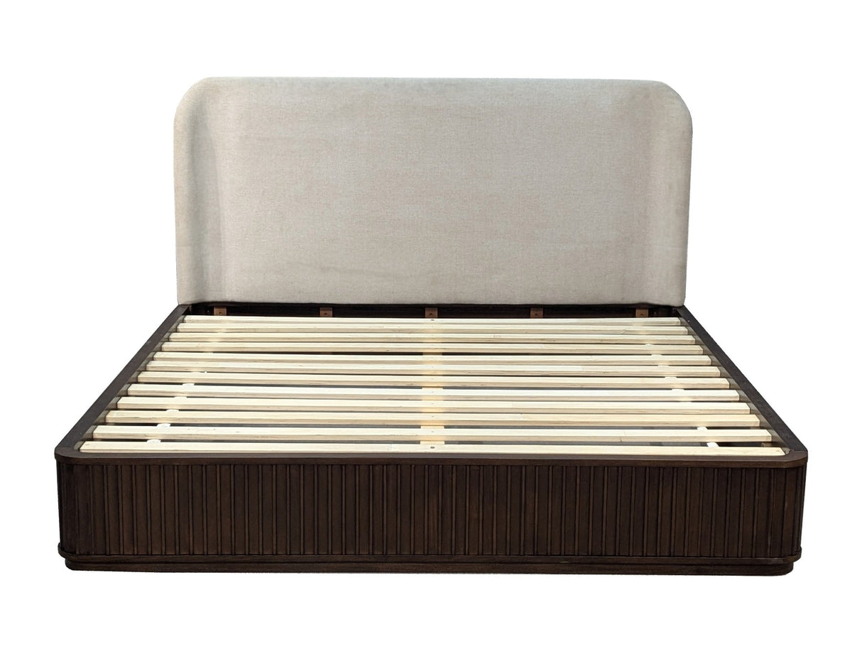 Penny Fluted Chocolate Mousse Queen Bed by Modus Furniture at Eve Furniture