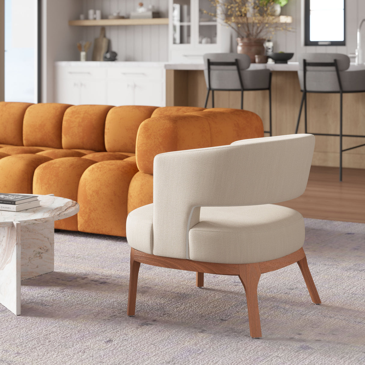 Penryn Beige Accent Chair by Zuomod at Eve Furniture