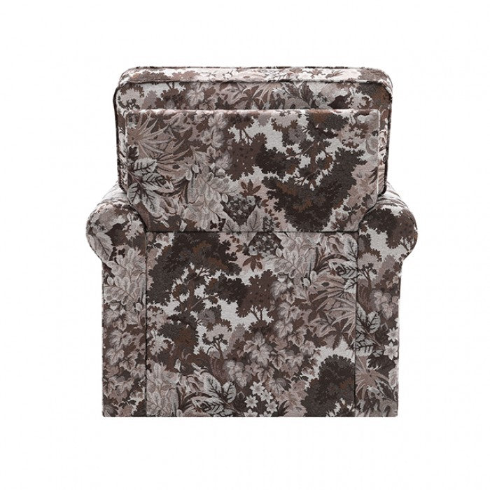 Penryn Mocha Brown Swivel Accent Chair by Furniture of America at Eve Furniture