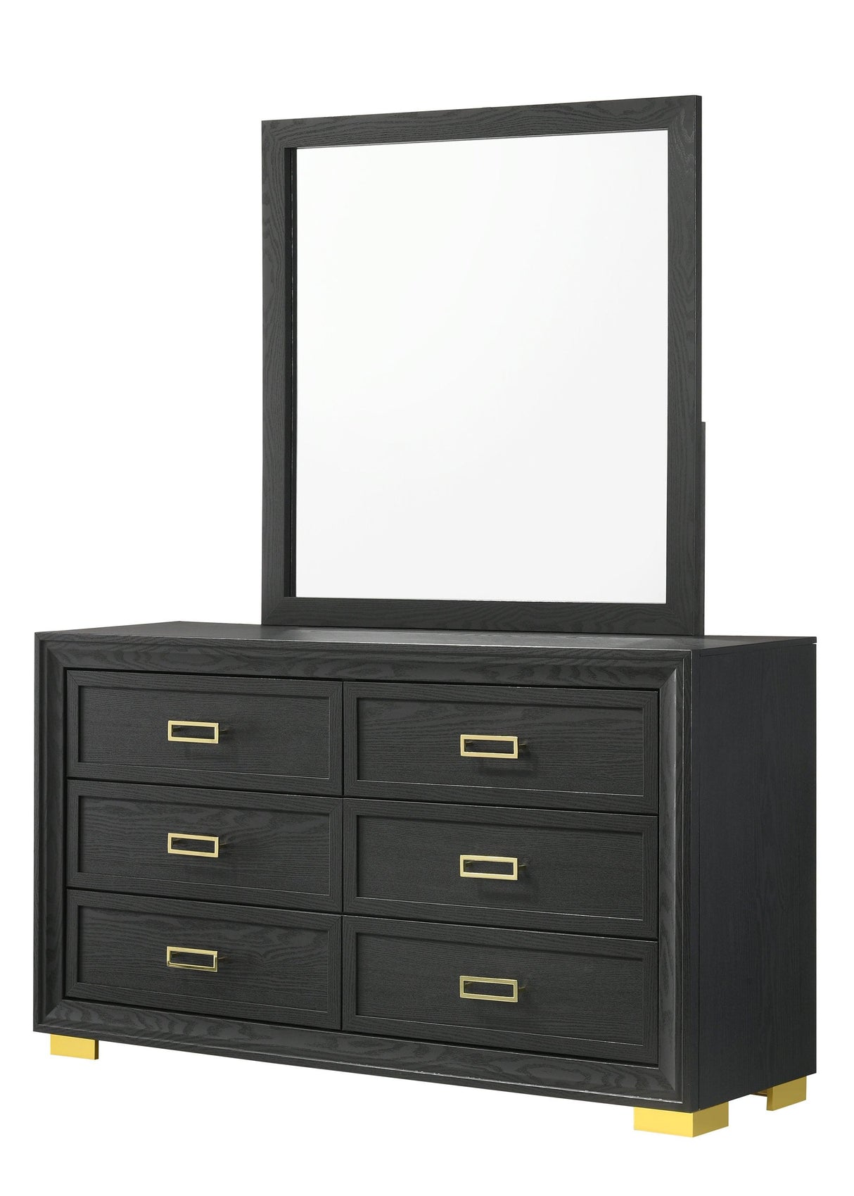 Pepe Black and Gold Panel Upholstered Bedroom Set by Crown Mark at Eve Furniture