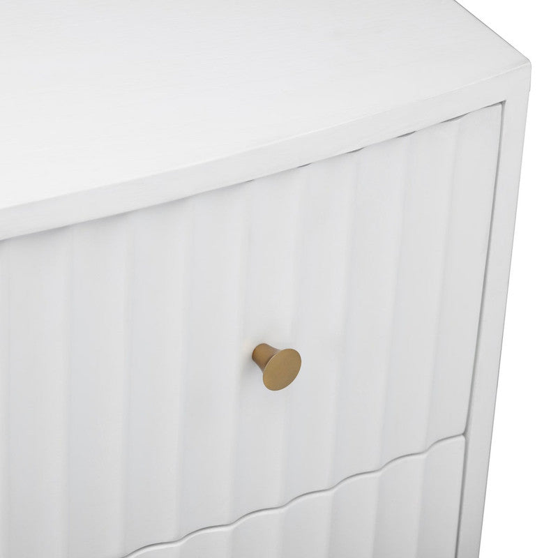 Percy White Three-Drawer Chest by Crestview at Eve Furniture