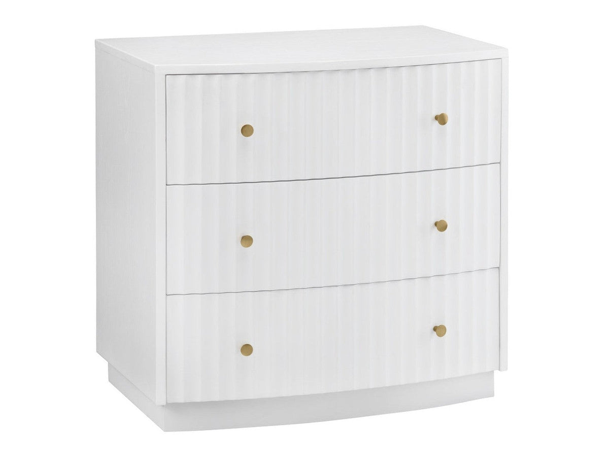 Percy White Three-Drawer Chest by Crestview at Eve Furniture
