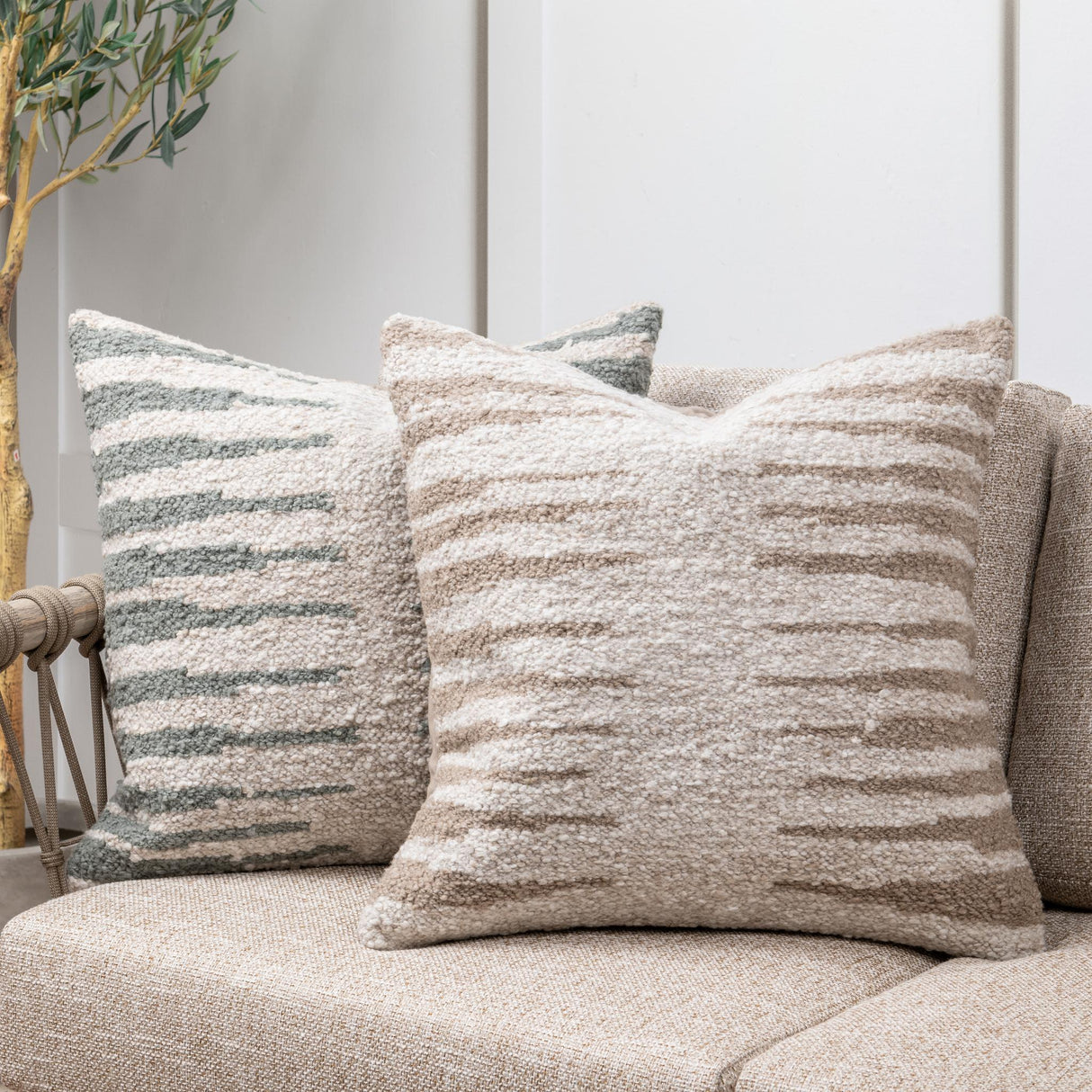 Performance Kiran Natural 22x22 Throw Pillow (Set of 2) by Classic Home at Eve Furniture