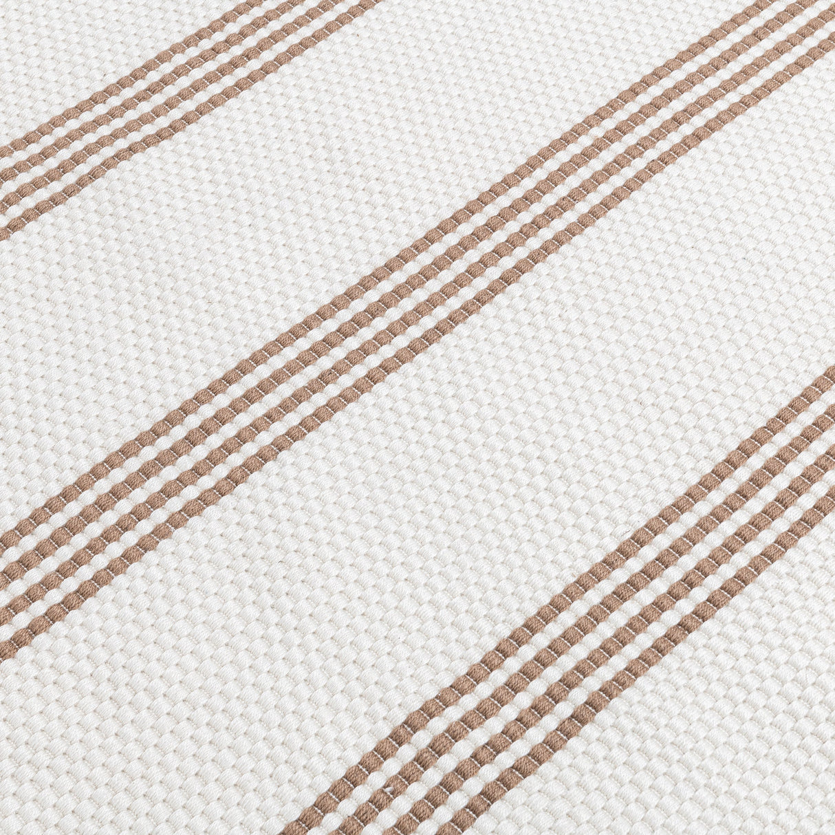 Performance Sorrento Ivory/Coconut Brown Stripe Rug by Classic Home at Eve Furniture