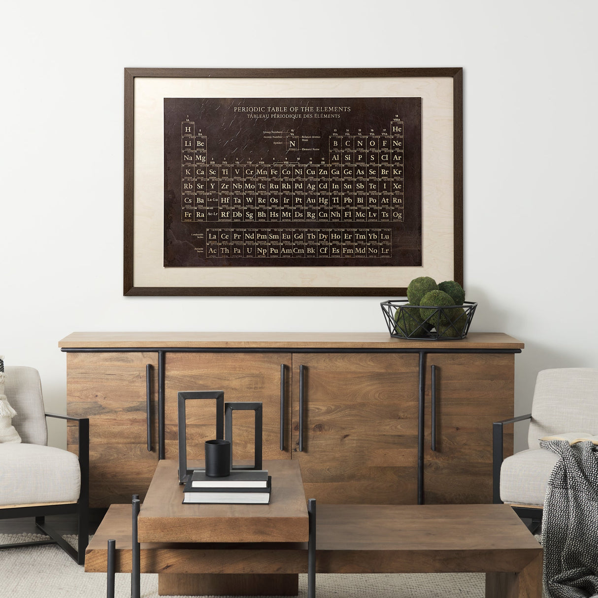 Periodic Table by Vintage Collection a Hand Embelished Textured Framed Art Print by Mercana at Eve Furniture