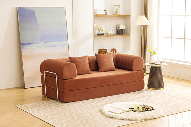 Perri Rustic Brown 79" Compressed Sofa by Furniture of America at Eve Furniture