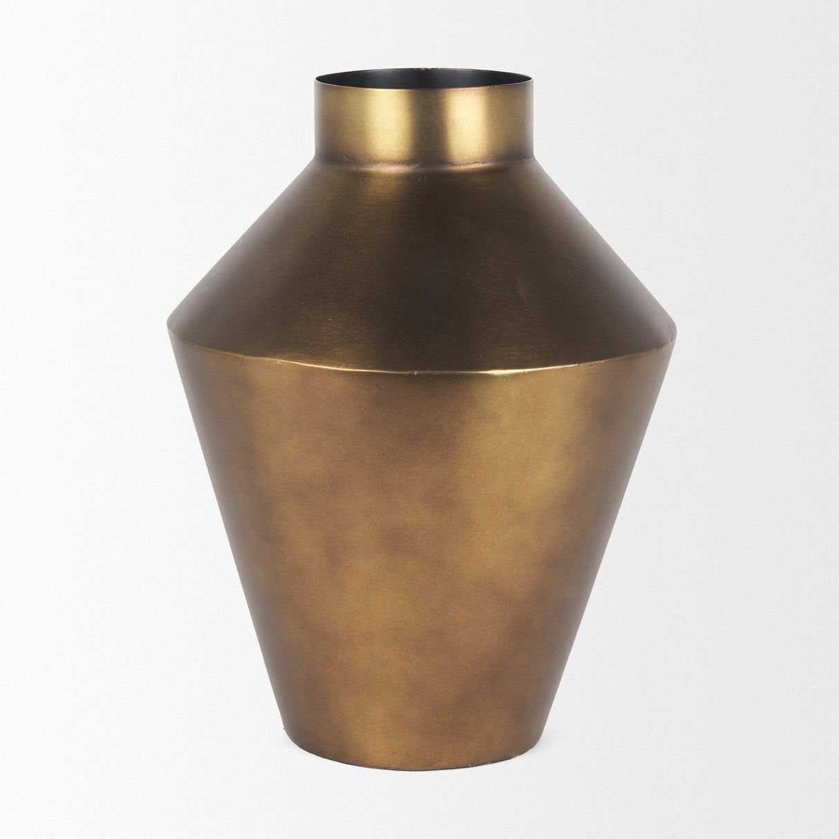 Perrin Large Brushed Gold Metal Decorative Vase by Mercana at Eve Furniture