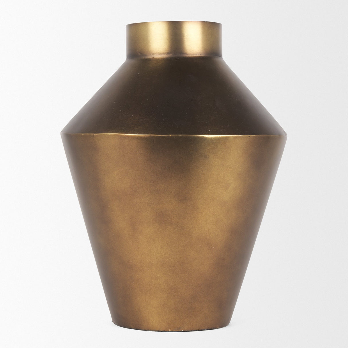 Perrin Large Brushed Gold Metal Decorative Vase by Mercana at Eve Furniture