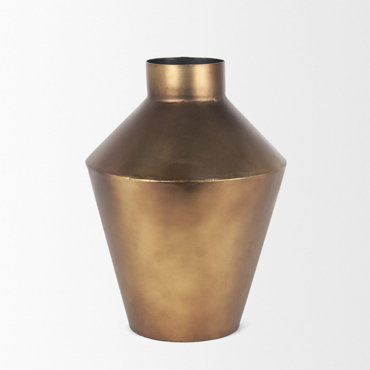 Perrin Small Brushed Gold Metal Decorative Vase by Mercana at Eve Furniture