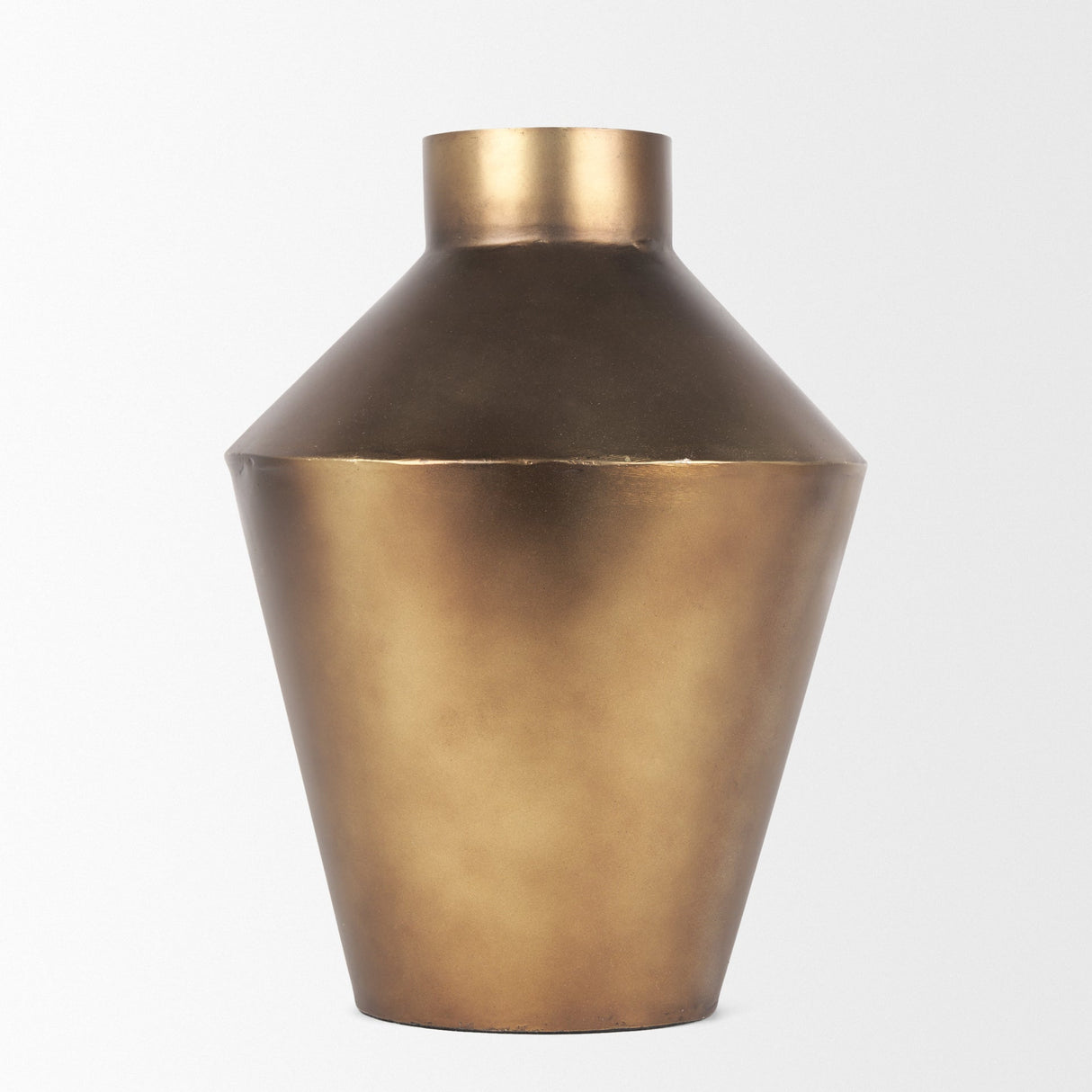 Perrin Small Brushed Gold Metal Decorative Vase by Mercana at Eve Furniture