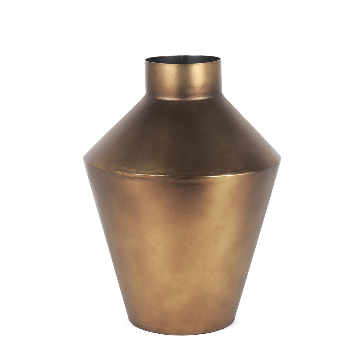 Perrin Small Brushed Gold Metal Decorative Vase by Mercana at Eve Furniture