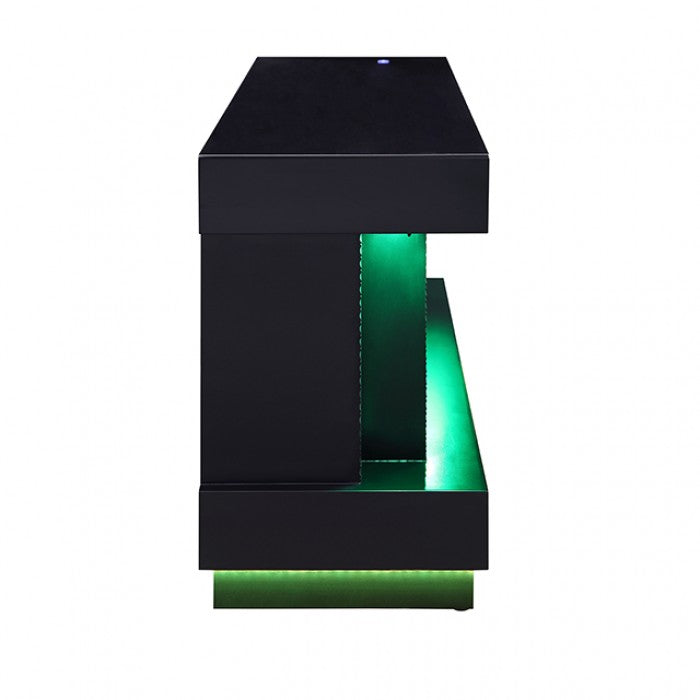 Perseux Black TV Stand w/ Heater by Furniture of America at Eve Furniture