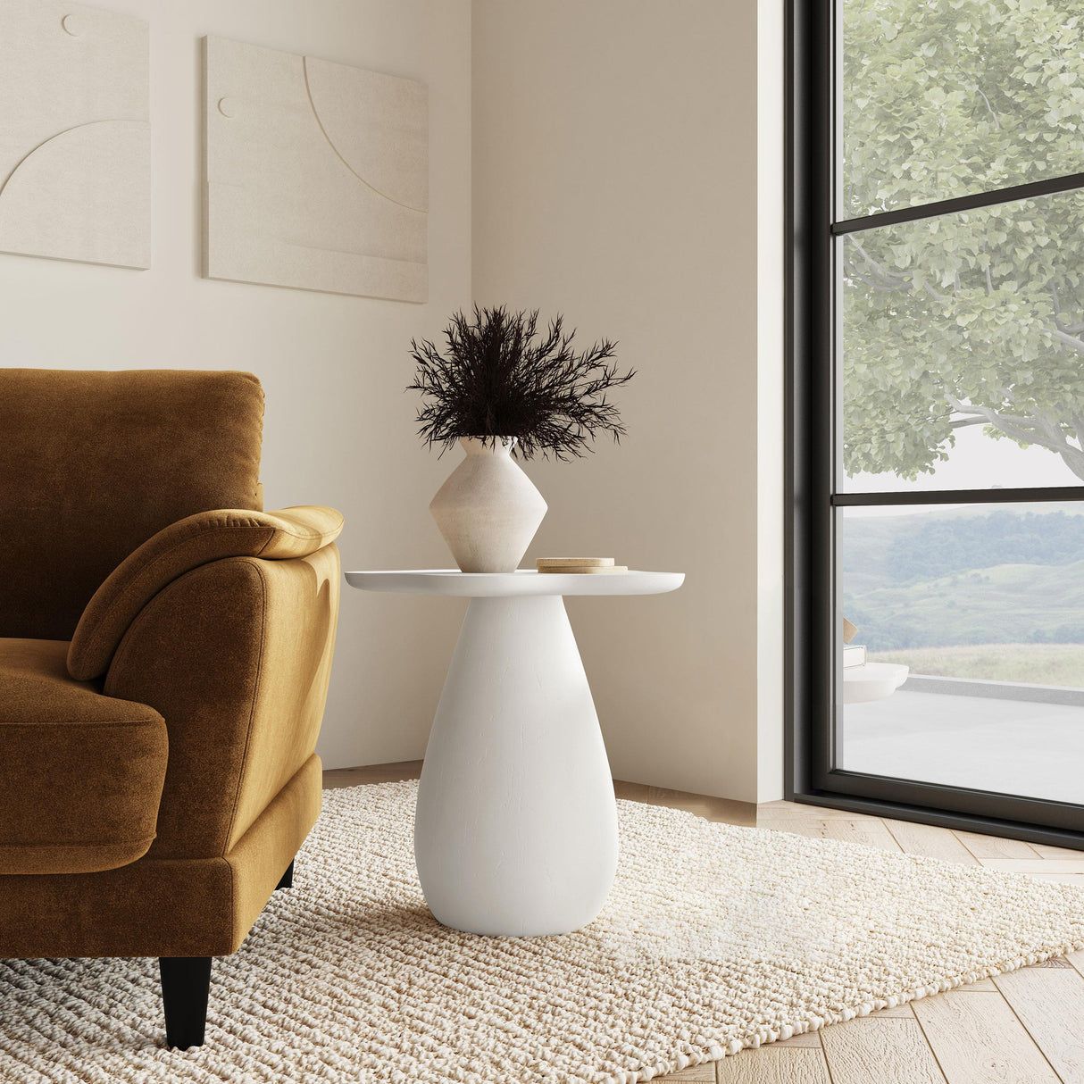 Perth Off White Cloud Shaped Top Side Table by Coaster at Eve Furniture