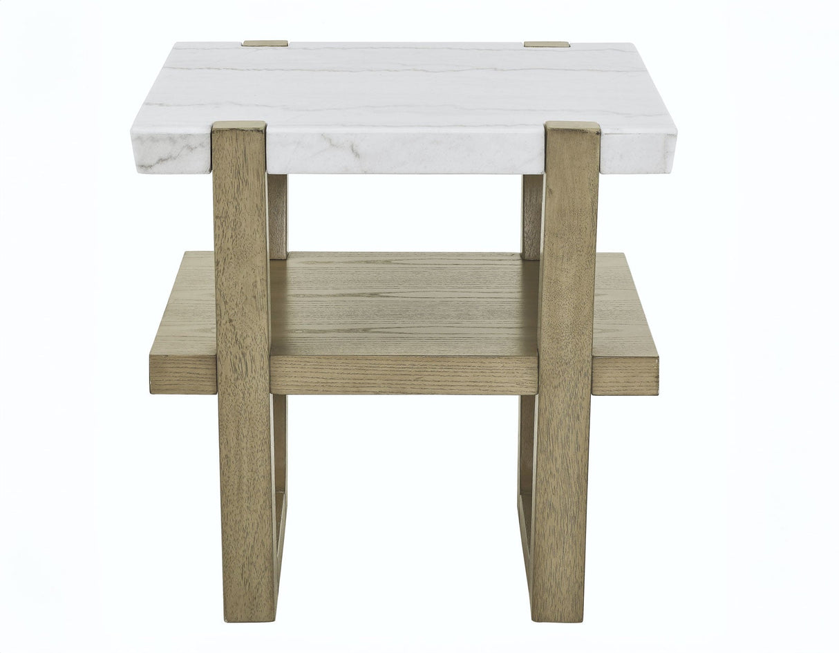 Perth White Marble End Table by Steve Silver at Eve Furniture